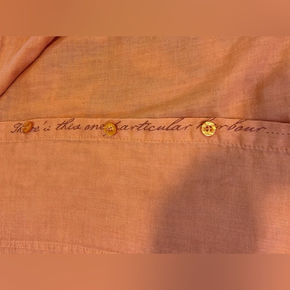 🔥”Margaritaville” Men’s Orange Casual Button Down Short Sleeved Shirt w/ Pockets - Picture 7 of 11